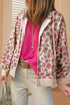 Relaxed Fit Leopard Print Zip Up Hoodie