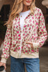 Relaxed Fit Leopard Print Zip Up Hoodie
