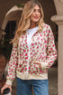 Relaxed Fit Leopard Print Zip Up Hoodie