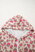 Relaxed Fit Leopard Print Zip Up Hoodie