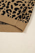 Relaxed Fit Long Sleeve Animal Print Knit Sweater