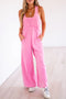 Relaxed Fit Mineral Wash Raw Seam Wide Leg Jumpsuit Overalls