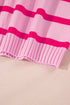 Relaxed Fit Mixed Stripe Mock Neck Pullover Sweater
