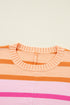 Relaxed Fit Mixed Stripe Mock Neck Pullover Sweater