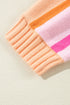 Relaxed Fit Mixed Stripe Mock Neck Pullover Sweater