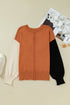 Relaxed Fit Notched Neckline Contrast Sleeve Sweater