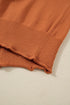 Relaxed Fit Notched Neckline Contrast Sleeve Sweater