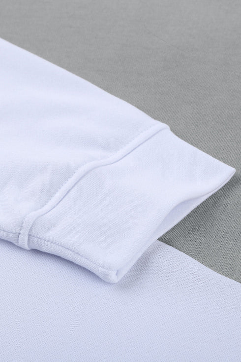 Relaxed Fit Patchwork Detail Pullover Sweatshirt