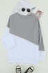 Relaxed Fit Patchwork Detail Pullover Sweatshirt
