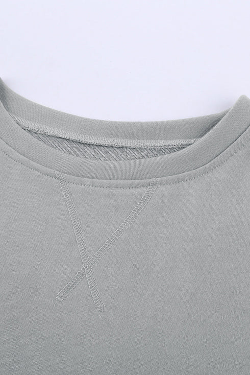 Relaxed Fit Patchwork Detail Pullover Sweatshirt
