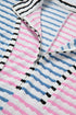 Relaxed Fit Patchwork Stripe Half Zip Pullover Top