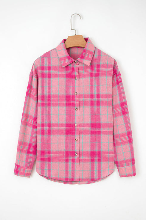 Relaxed Fit Plaid Button Down Flannel Shirt