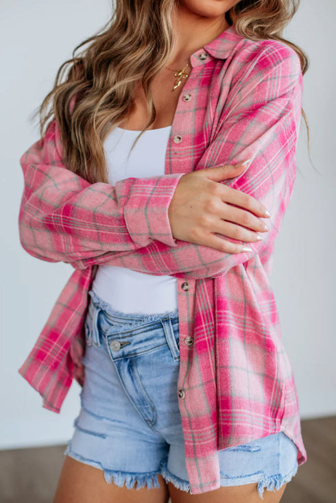 Relaxed Fit Plaid Button Down Flannel Shirt