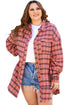 Relaxed Fit Plaid Button Front Boyfriend Shirt