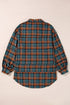 Relaxed Fit Plaid Button Front Boyfriend Shirt