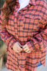 Relaxed Fit Plaid Button Front Boyfriend Shirt