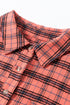 Relaxed Fit Plaid Button Front Boyfriend Shirt