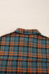 Relaxed Fit Plaid Button Front Boyfriend Shirt