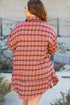 Relaxed Fit Plaid Button Front Boyfriend Shirt