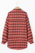 Relaxed Fit Plaid Button Front Boyfriend Shirt