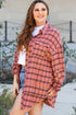 Relaxed Fit Plaid Button Front Boyfriend Shirt