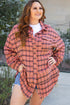 Relaxed Fit Plaid Button Front Boyfriend Shirt