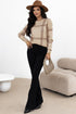 Relaxed Fit Plaid Pattern Crew Neck Pullover Sweater
