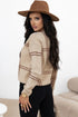 Relaxed Fit Plaid Pattern Crew Neck Pullover Sweater