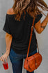 Relaxed Fit Pocketed Short Sleeve Side Slit Tee