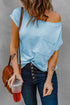 Relaxed Fit Pocketed Short Sleeve Side Slit Tee