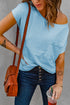 Relaxed Fit Pocketed Short Sleeve Side Slit Tee