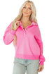 Relaxed Fit Quarter Snap Fleece Pullover Sweatshirt