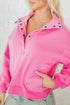 Relaxed Fit Quarter Snap Fleece Pullover Sweatshirt