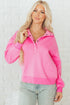 Relaxed Fit Quarter Snap Fleece Pullover Sweatshirt