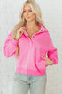 Relaxed Fit Quarter Snap Fleece Pullover Sweatshirt