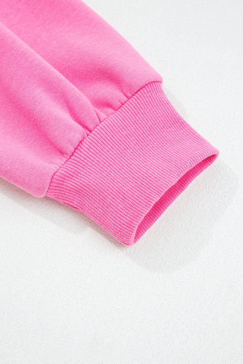 Relaxed Fit Quarter Snap Fleece Pullover Sweatshirt