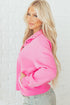 Relaxed Fit Quarter Snap Fleece Pullover Sweatshirt