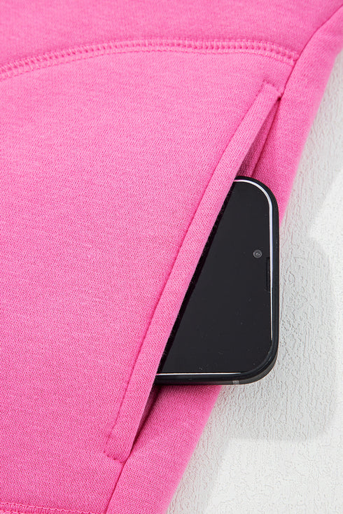 Relaxed Fit Quarter Snap Fleece Pullover Sweatshirt