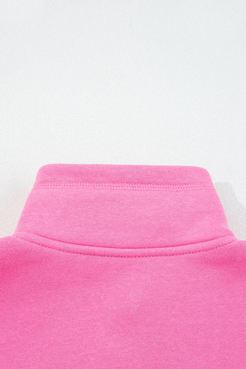 Relaxed Fit Quarter Snap Fleece Pullover Sweatshirt