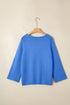 Relaxed Fit Raglan Sleeve Crew Neck Pullover Sweater