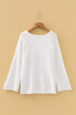 Relaxed Fit Raglan Sleeve Crew Neck Pullover Sweater