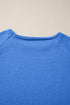 Relaxed Fit Raglan Sleeve Crew Neck Pullover Sweater