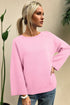 Relaxed Fit Raglan Sleeve Crew Neck Pullover Sweater