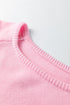 Relaxed Fit Raglan Sleeve Crew Neck Pullover Sweater