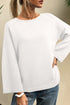Relaxed Fit Raglan Sleeve Crew Neck Pullover Sweater