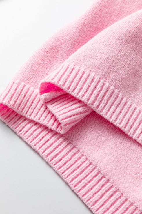Relaxed Fit Raglan Sleeve Crew Neck Pullover Sweater