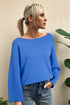 Relaxed Fit Raglan Sleeve Crew Neck Pullover Sweater