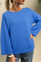 Relaxed Fit Raglan Sleeve Crew Neck Pullover Sweater