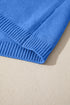 Relaxed Fit Raglan Sleeve Crew Neck Pullover Sweater