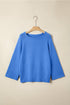 Relaxed Fit Raglan Sleeve Crew Neck Pullover Sweater